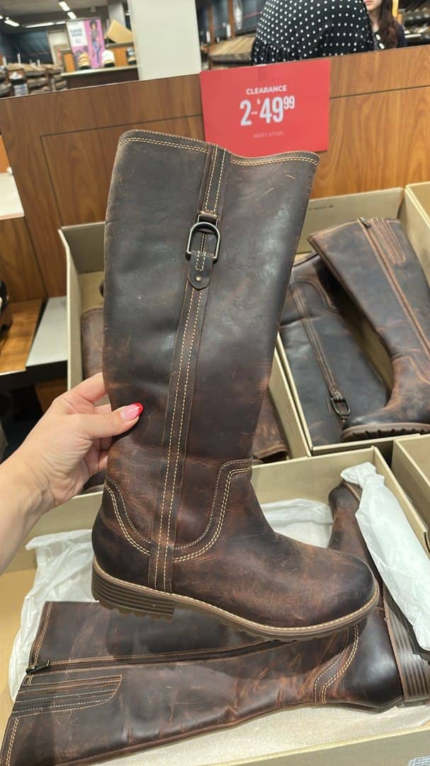 Clarks leather boots for $25 instead of $250 - from our shopping trips