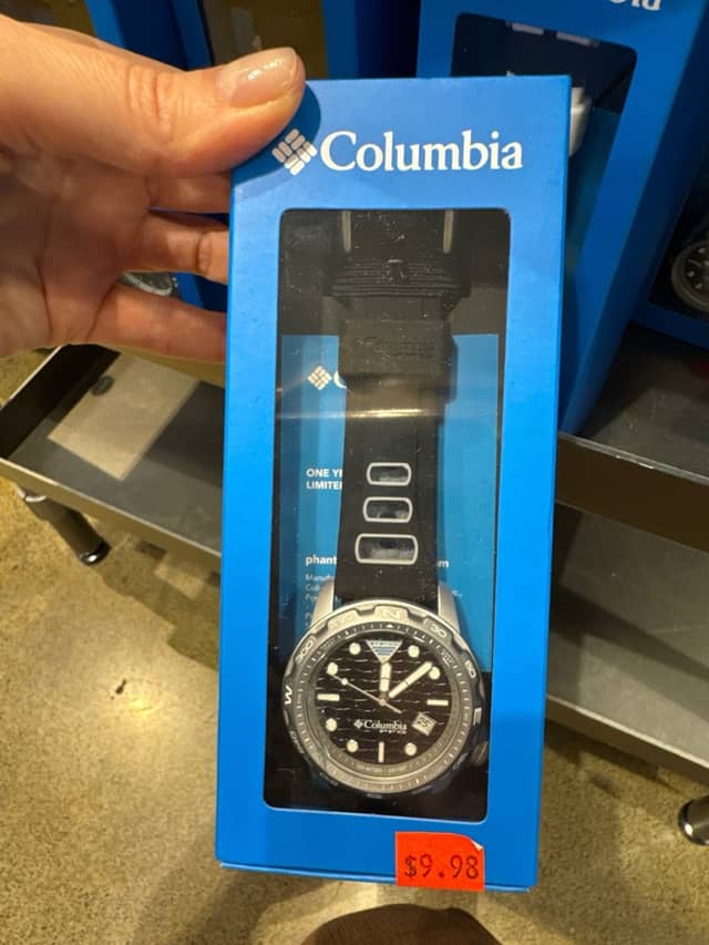 A Columbia watch for $10 instead of $40 - from our shopping trips
