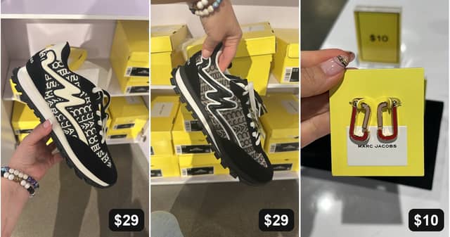 Hits from our Marc Jacobs shopping trips: sneakers for $29 and earrings for $10.