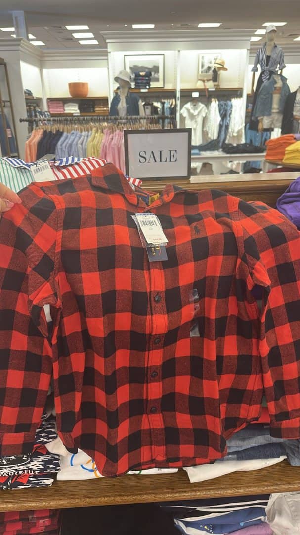 Polo Ralph Lauren plaid shirt for $24.50 instead of $100 - from our shopping trips