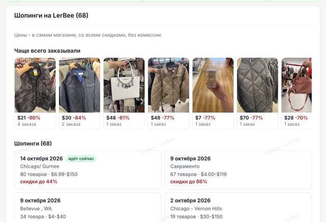 Idas às compras recentes