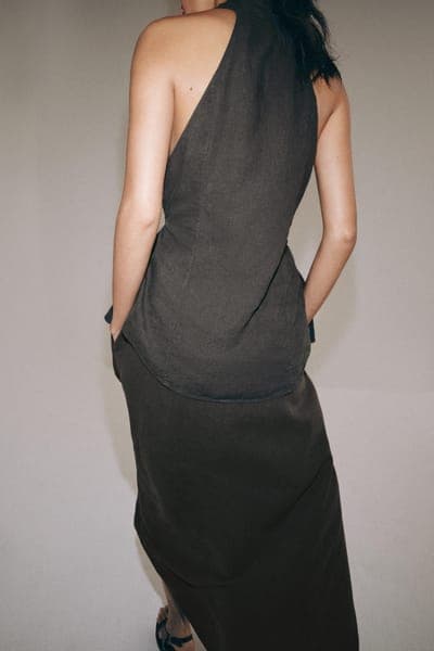 Льняной топ на запах ZW Collection 3