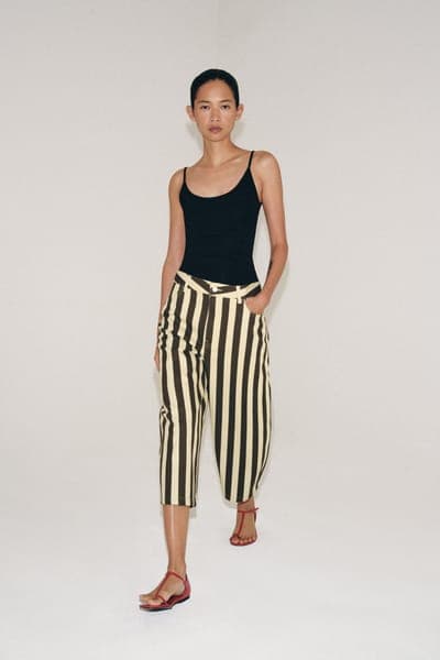 Укороченные брюки в полоску ZW Collection 1