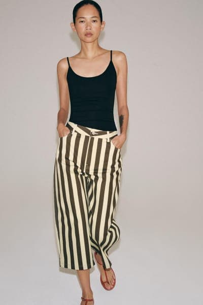 Укороченные брюки в полоску ZW Collection 2