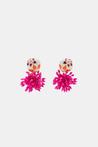 Серьги из смолы с бисерной подвеской 3