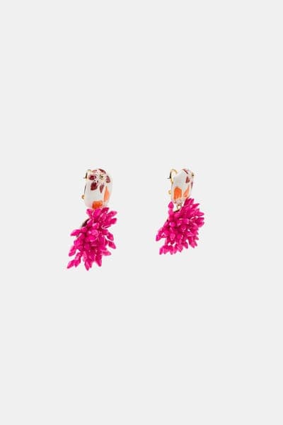 Серьги из смолы с бисерной подвеской 4