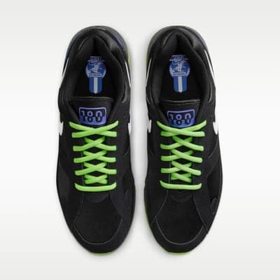Air Max 180 QS, чёрные с зелёным и фиолетовым 4
