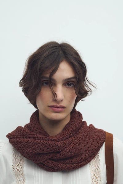 Шаль-палантин Carmela из хлопковой нити, шоколадная 3