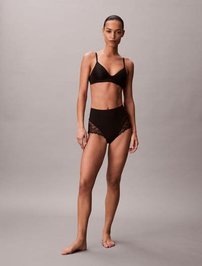 Кружевные трусы с высокой посадкой Sensual Stretch Lace, чёрные 1