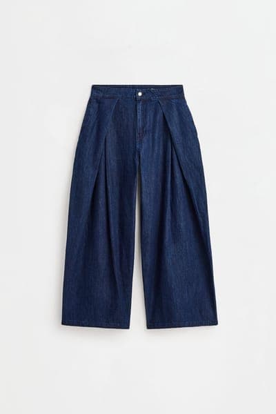 Джинсы wide leg с защипами 1