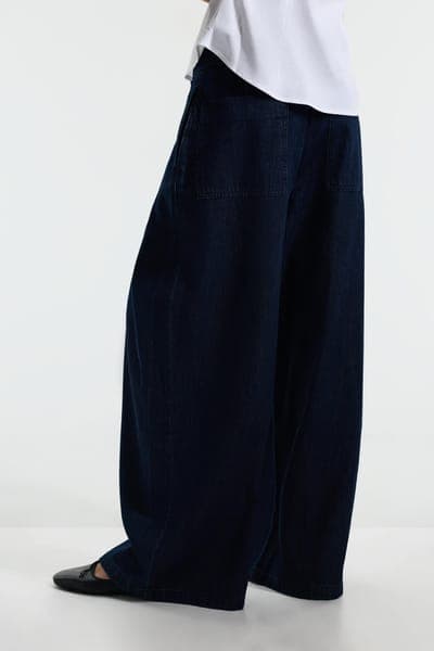 Джинсы wide leg с защипами 5