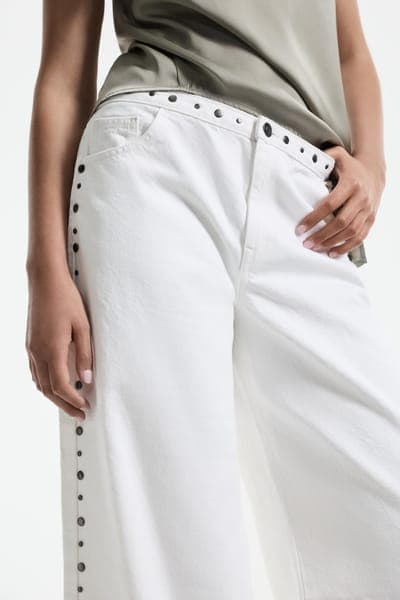 Джинсы wide leg с клёпками 4