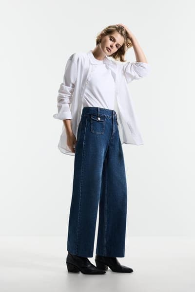 Джинсы wide leg с высокой посадкой 4