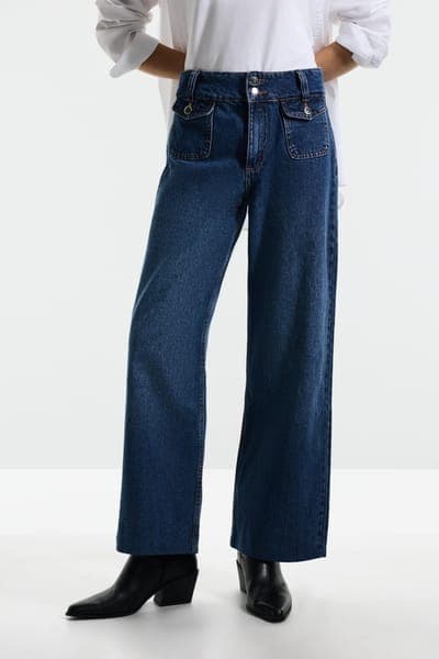 Джинсы wide leg с высокой посадкой 5