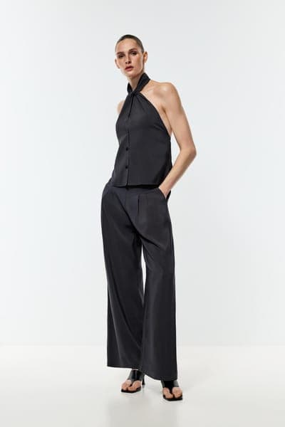 Брюки wide leg со складками 4