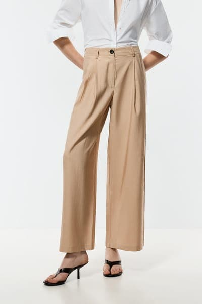 Брюки wide leg из лёгкой ткани 4