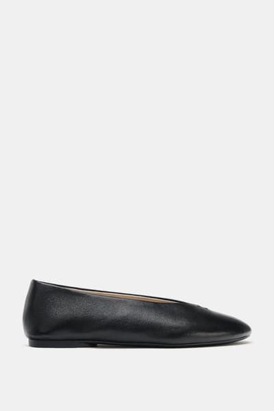 Zara — Балетки кожаные, плоская подошва 2