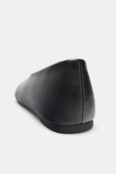 Zara — Балетки кожаные, плоская подошва 5