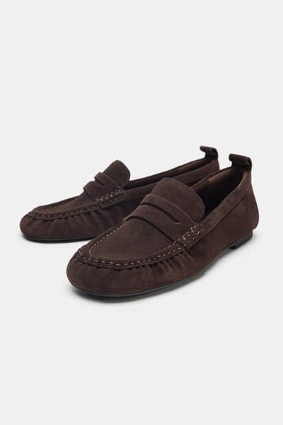 Zara — Лоферы, замша 3