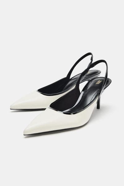 Zara — Туфли на каблуке с открытой пяткой 4
