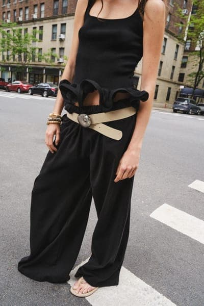Zara — Ремень замшевый с пряжкой-ракушкой 5