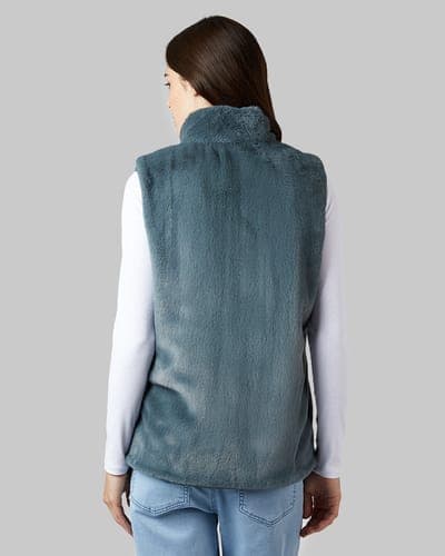WOMEN'S REVERSIBLE LUXE FUR-LINED VEST 16