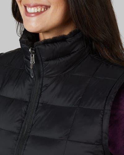 WOMEN'S REVERSIBLE LUXE FUR-LINED VEST 39