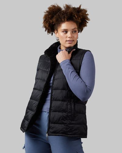 WOMEN'S REVERSIBLE LUXE FUR-LINED VEST 43