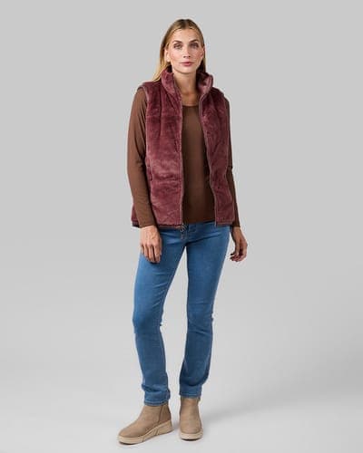 WOMEN'S REVERSIBLE LUXE FUR-LINED VEST 66