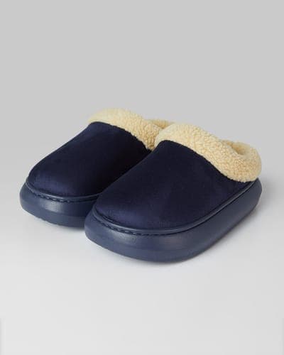 WOMEN'S SHERPA-LINED FAUX SUEDE SLIPPERS 1