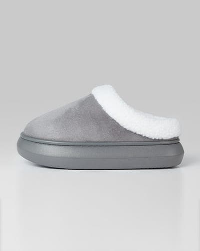 WOMEN'S SHERPA-LINED FAUX SUEDE SLIPPERS 15