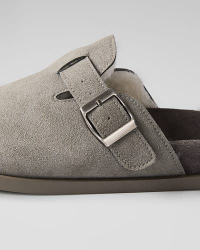 WOMEN'S FAUX SUEDE FUR-LINED CLOGS 11