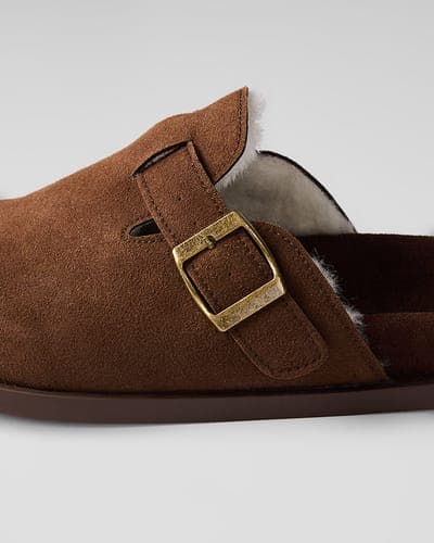 WOMEN'S FAUX SUEDE FUR-LINED CLOGS 17