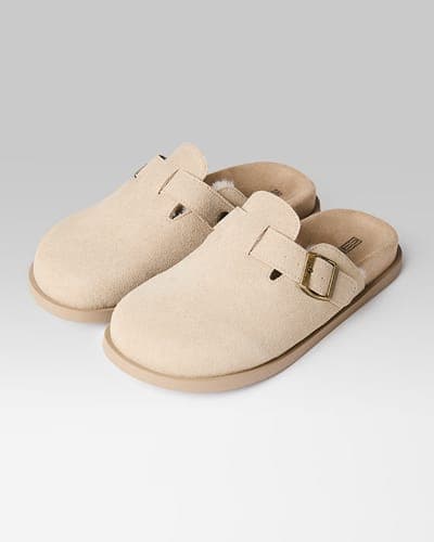 WOMEN'S FAUX SUEDE FUR-LINED CLOGS 19