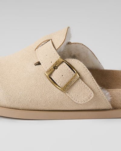 WOMEN'S FAUX SUEDE FUR-LINED CLOGS 22