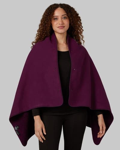WOMEN'S FLEECE-LINED SHERPA WEARABLE BLANKET 19