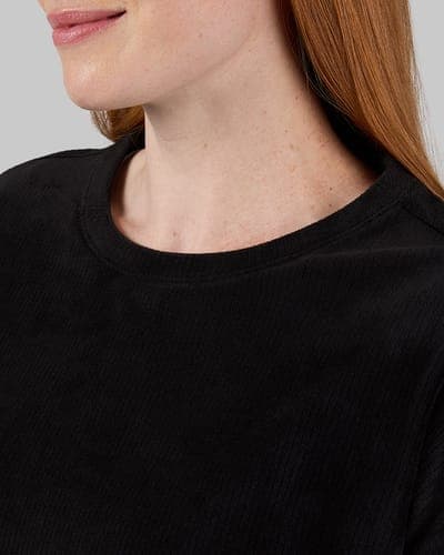 WOMEN'S VELOUR LUXE RIB CREW TOP 2