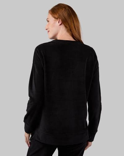WOMEN'S VELOUR LUXE RIB CREW TOP 3