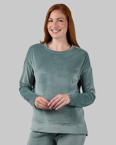 WOMEN'S VELOUR LUXE RIB CREW TOP 9