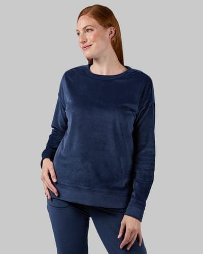 WOMEN'S VELOUR LUXE RIB CREW TOP 17