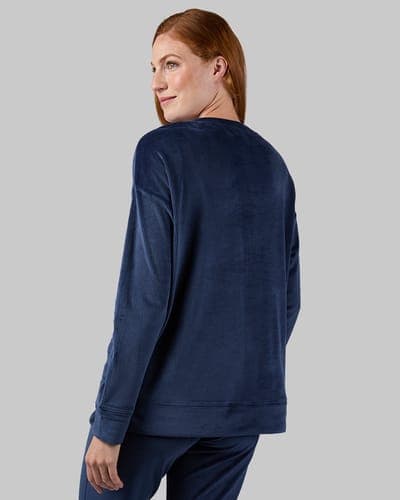 WOMEN'S VELOUR LUXE RIB CREW TOP 19