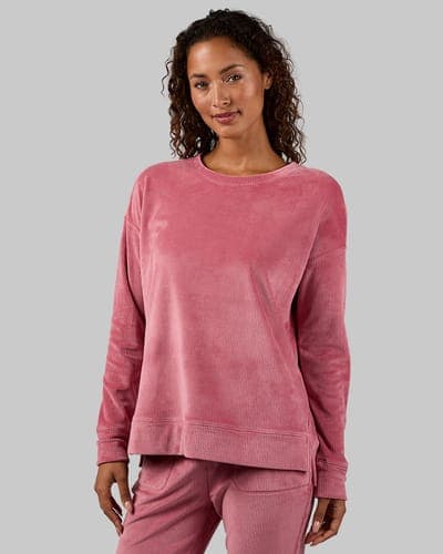WOMEN'S VELOUR LUXE RIB CREW TOP 21