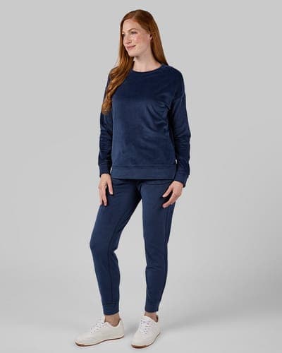 WOMEN'S VELOUR LUXE RIB CREW TOP 20