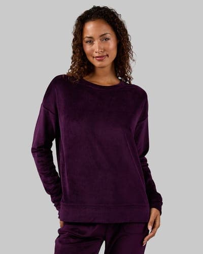WOMEN'S VELOUR LUXE RIB CREW TOP 25