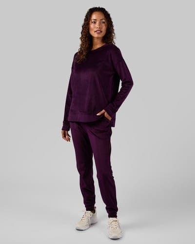 WOMEN'S VELOUR LUXE RIB CREW TOP 28