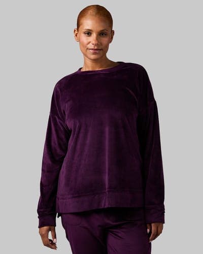WOMEN'S VELOUR LUXE RIB CREW TOP 29