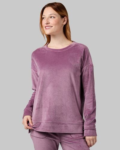 WOMEN'S VELOUR LUXE RIB CREW TOP 33