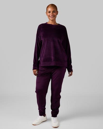 WOMEN'S VELOUR LUXE RIB CREW TOP 32