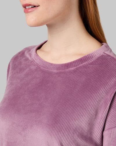 WOMEN'S VELOUR LUXE RIB CREW TOP 34