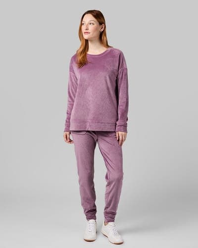WOMEN'S VELOUR LUXE RIB CREW TOP 36